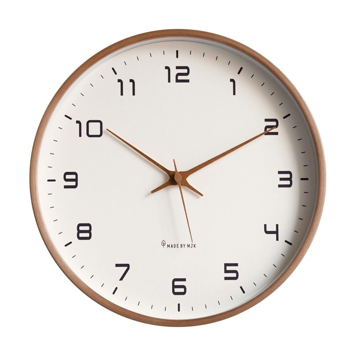 Ergocar Wall Clock, Modern Silent No Ticking Round Wooden Wall Clock Battery Powered Decorate Bedroom, Living Room