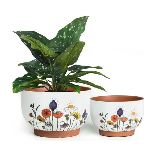 Planters / Flower Pots / 8+6 Inch / French Country / 8 Inch