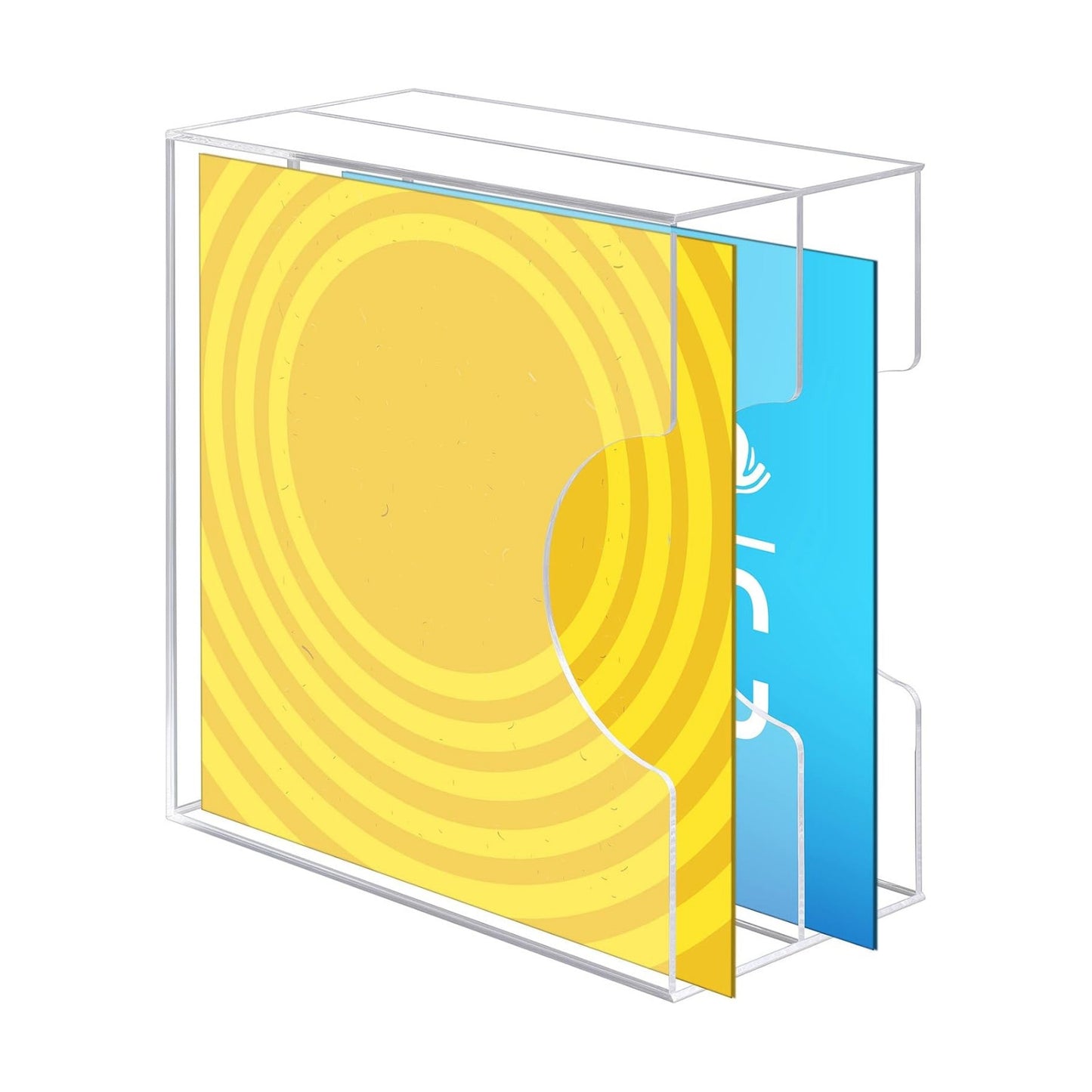 CroBlissful Acrylic Vinyl Record Holder Clear Acrylic Vinyl Storage Double Grid Crate Album Storage Holds up to 35-40