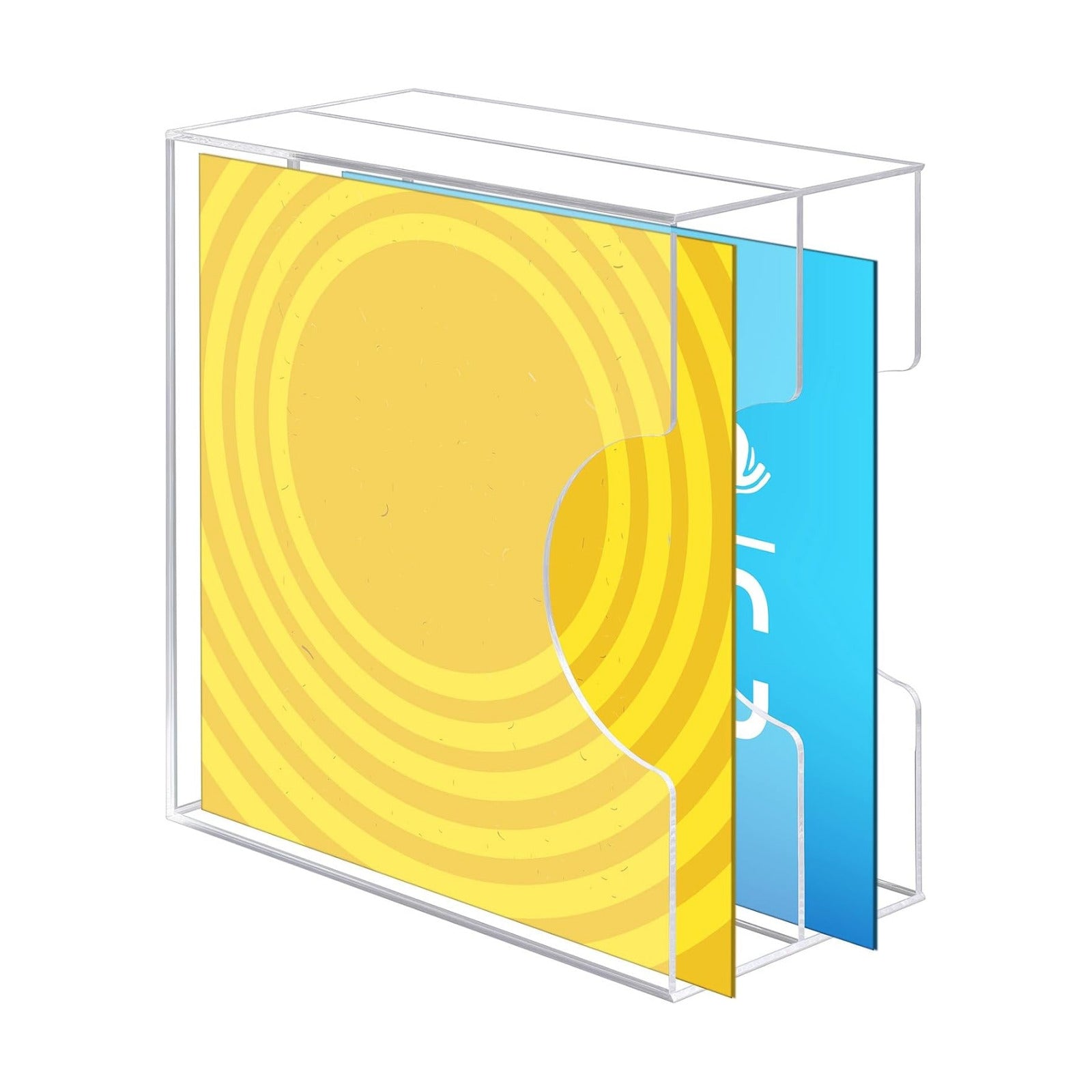 CroBlissful Acrylic Vinyl Record Holder Clear Acrylic Vinyl Storage Double Grid Crate Album Storage Holds up to 35-40
