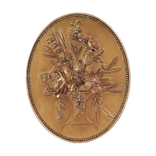 Vintage Wall Sculptures Gold Flower Wall Art Hand Painted Ornate Wall Hanging / Bronze Gold