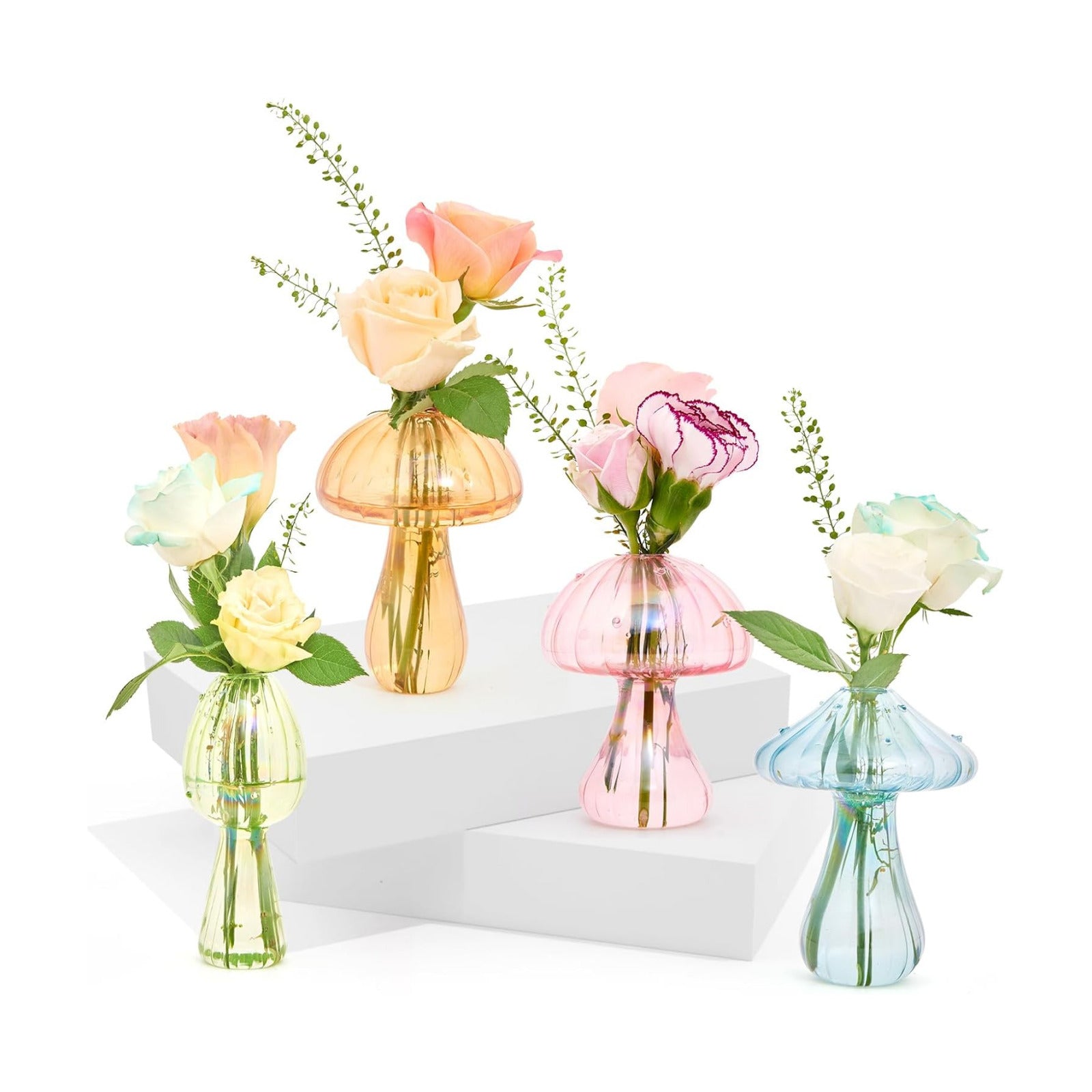 Glass Propagation Planter Window Plant Propagation Station Crystal / Mushroom Vase / Set of 4