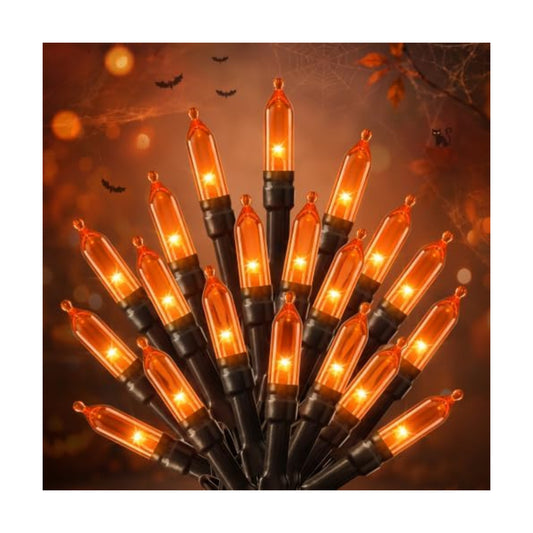 Minetom Orange Halloween String Lights Outdoor, 39Ft 100LED Christmas Light