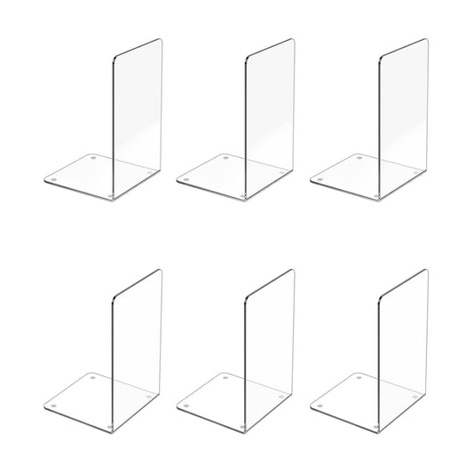Acrylic Bookends / Book Ends / Clear / Set of 6