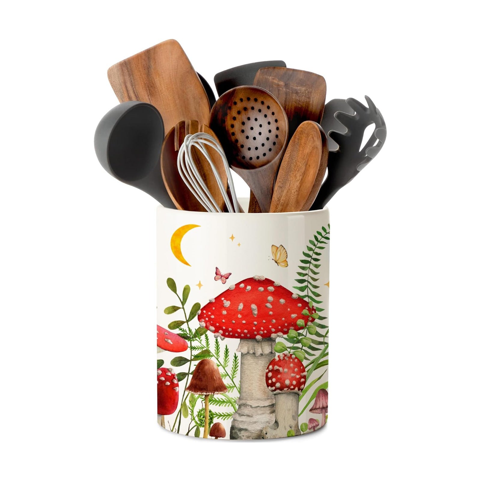 Mushroom Kitchen Decor Ceramic Utensil Holder / Mushroom02