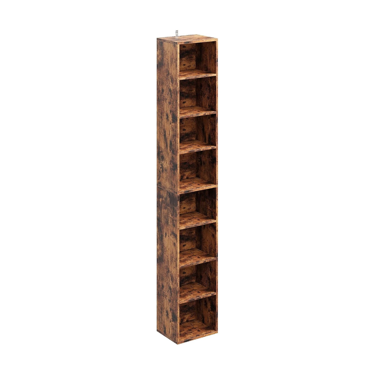 Floor Standing Display Storage Shelves in Tall / Vintage Brown / 71 Inch