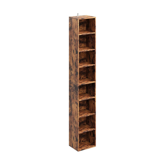 Floor Standing Display Storage Shelves in Tall / Vintage Brown / 71 Inch