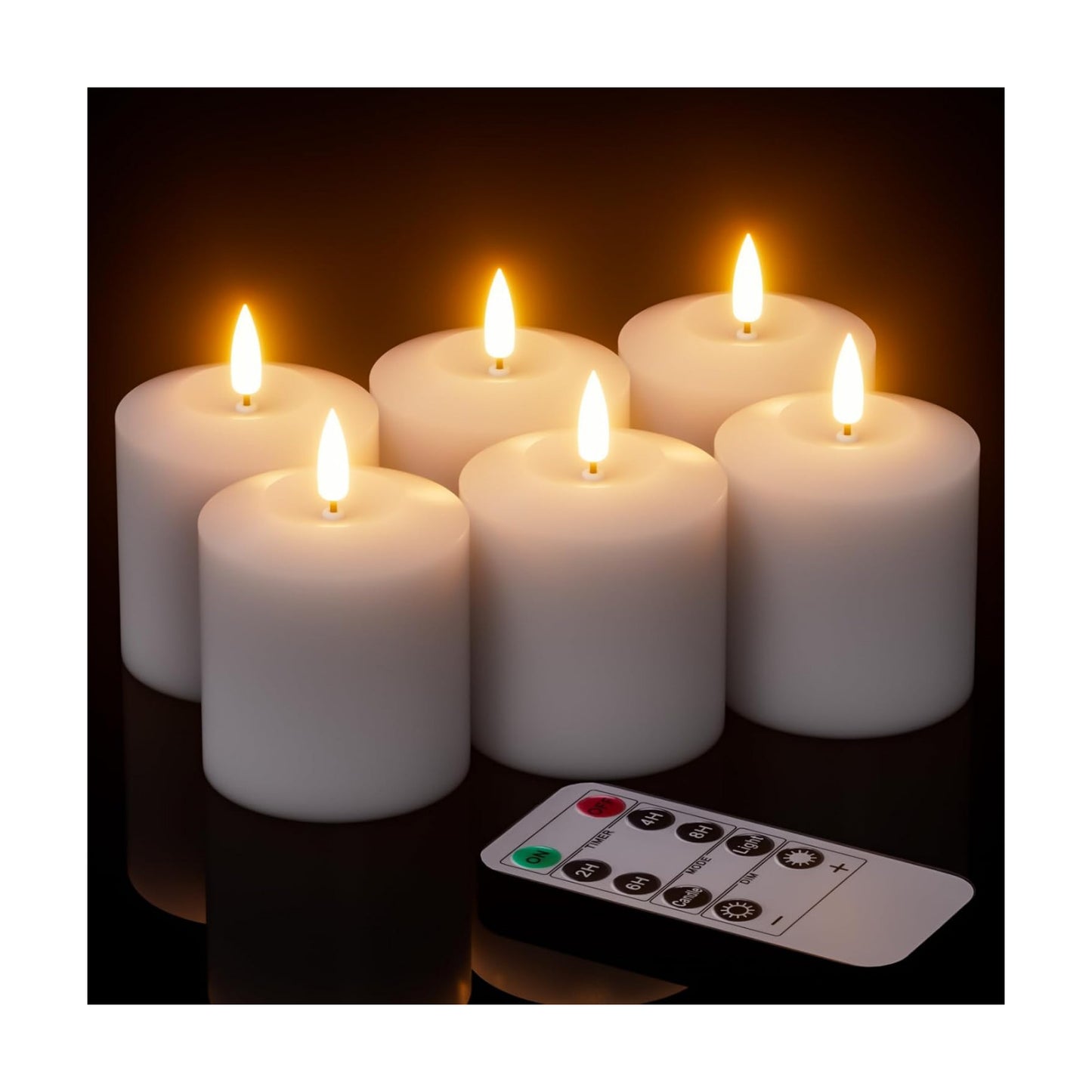 GenSwin Wax Votive Flameless Candles Battery Operated Remote Timer White | Battery Include, Pillar LED Fake