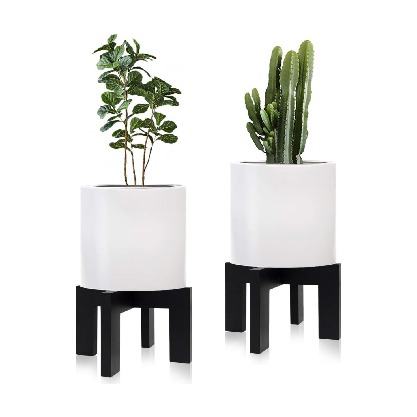 2 Pack Wood Plant Stand Indoor Holders for Plants, Sturdy Flower Pot Stands Plants Shelf, Wooden Stool for Patio Plant