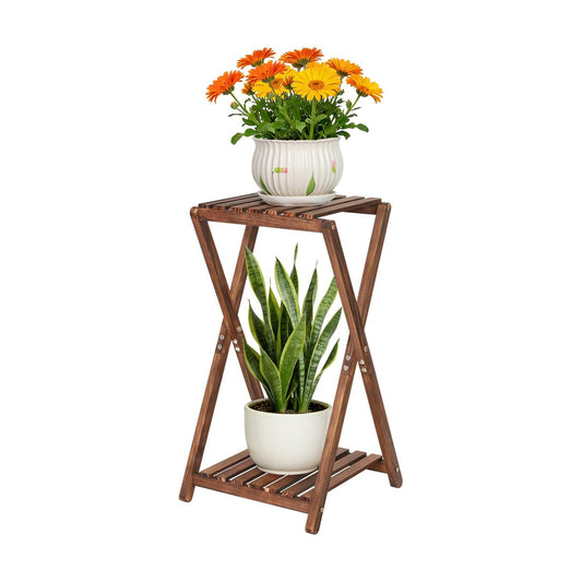 Wood Tiered Plant Stand Indoor,Corner Plant Shelf for Indoor Plants | Rustic Flower Pot Stand, Tall Single Plant Holder