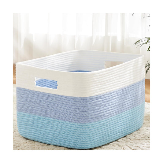 Rectangle Woven Baskets for Storage / Blue / 30L