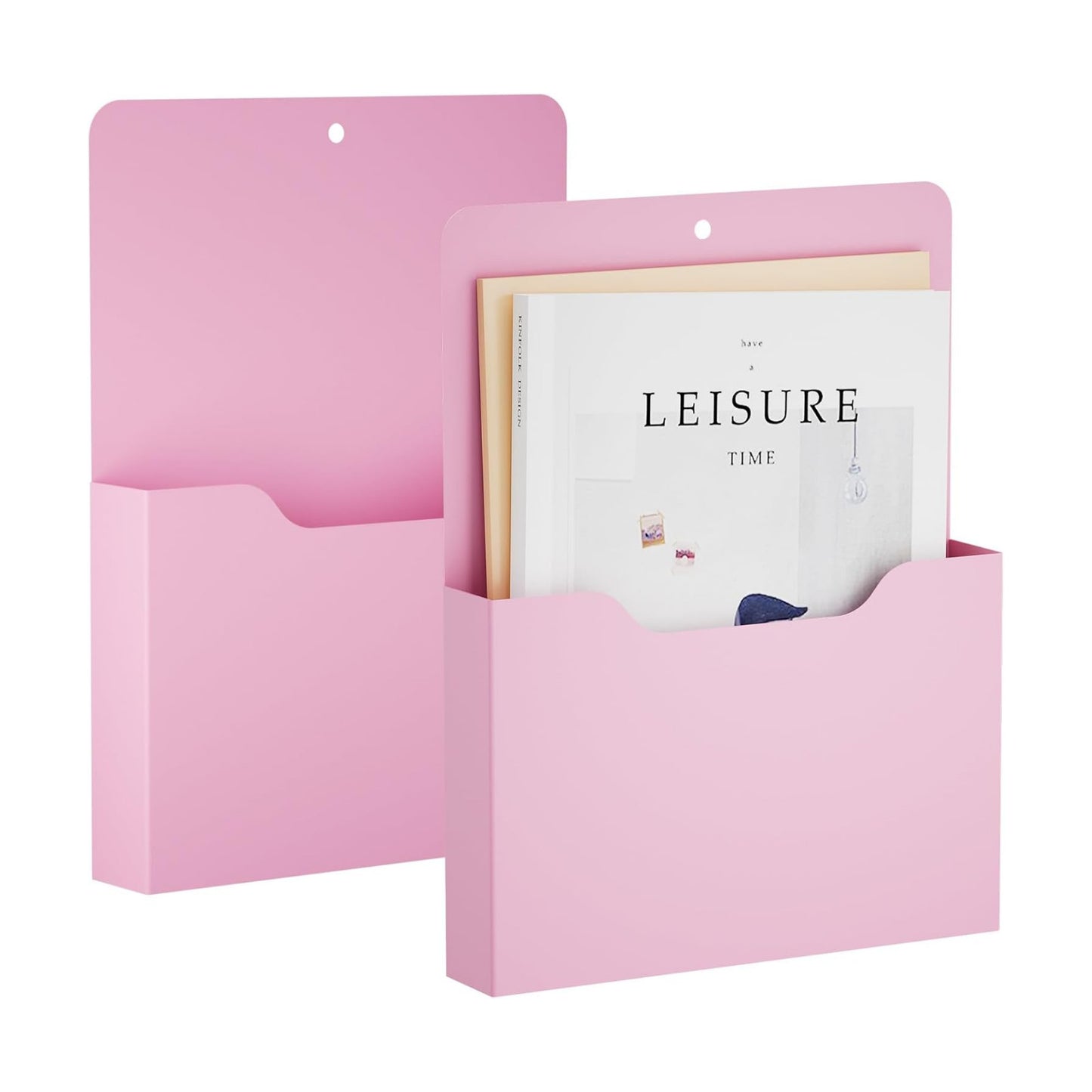 Marbrasse 2 Pack Magnetic File Holder - Paper Holder, Pocket Organizer,Hanging Wall File Organizer Office Supplies