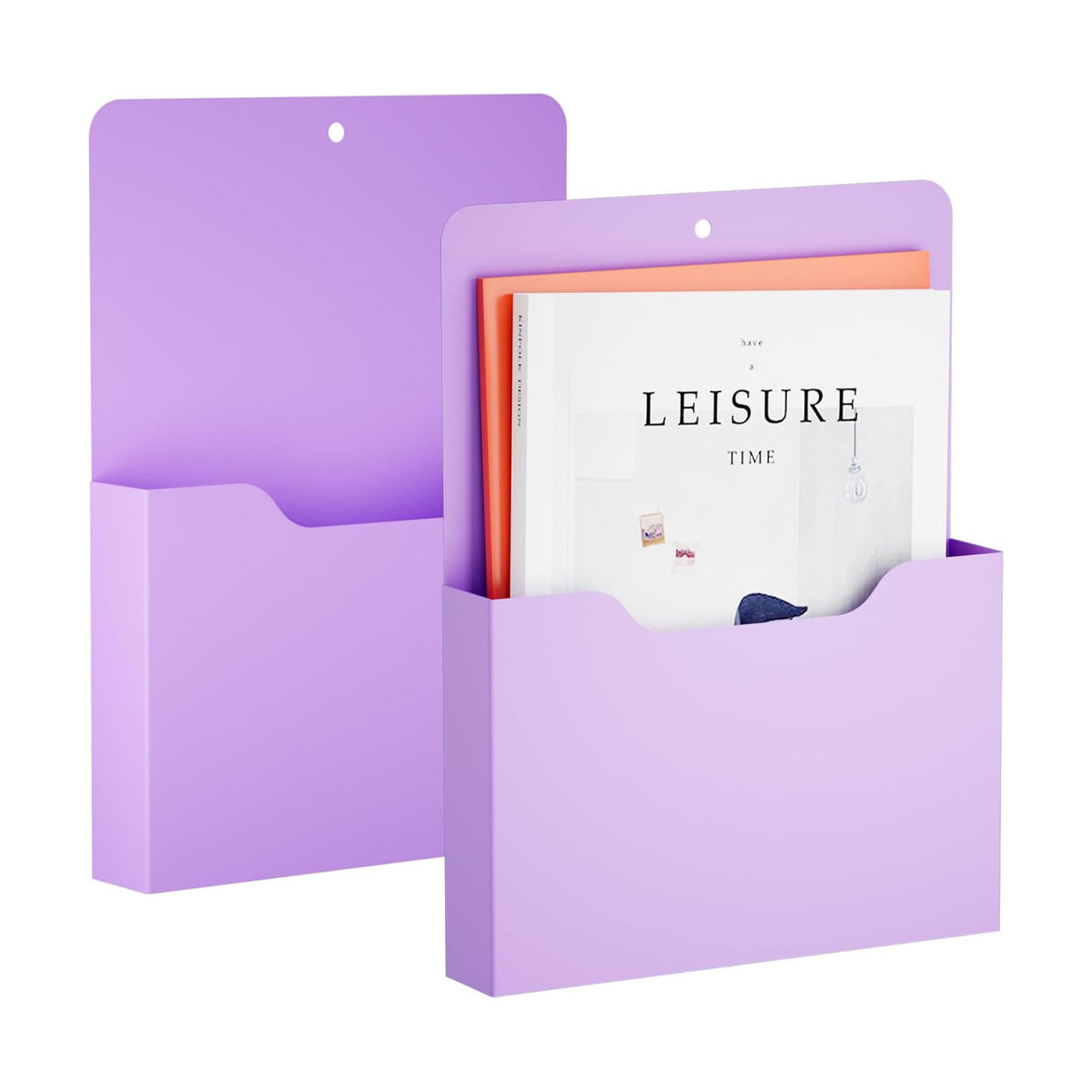 Marbrasse 2 Pack Magnetic File Holder - Paper Holder, Pocket Organizer,Hanging Wall File Organizer Office Supplies