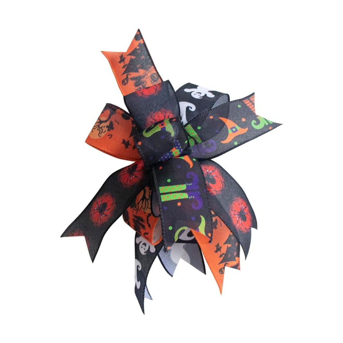 Halloween Bows for Wreaths Already Made Ribbon Bows for Tree Topper, Halloween Decorations Wreath Ornament Supplies (14 x 11 inch)