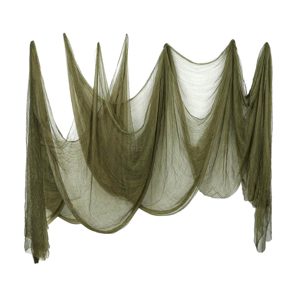 Whaline Halloween Olive Green Creepy Cloth 197 x 87 Inch Spooky Gauze Clothes Halloween Scary Decoration for Haunted Houses Party Supplies Indoor Outdoor
