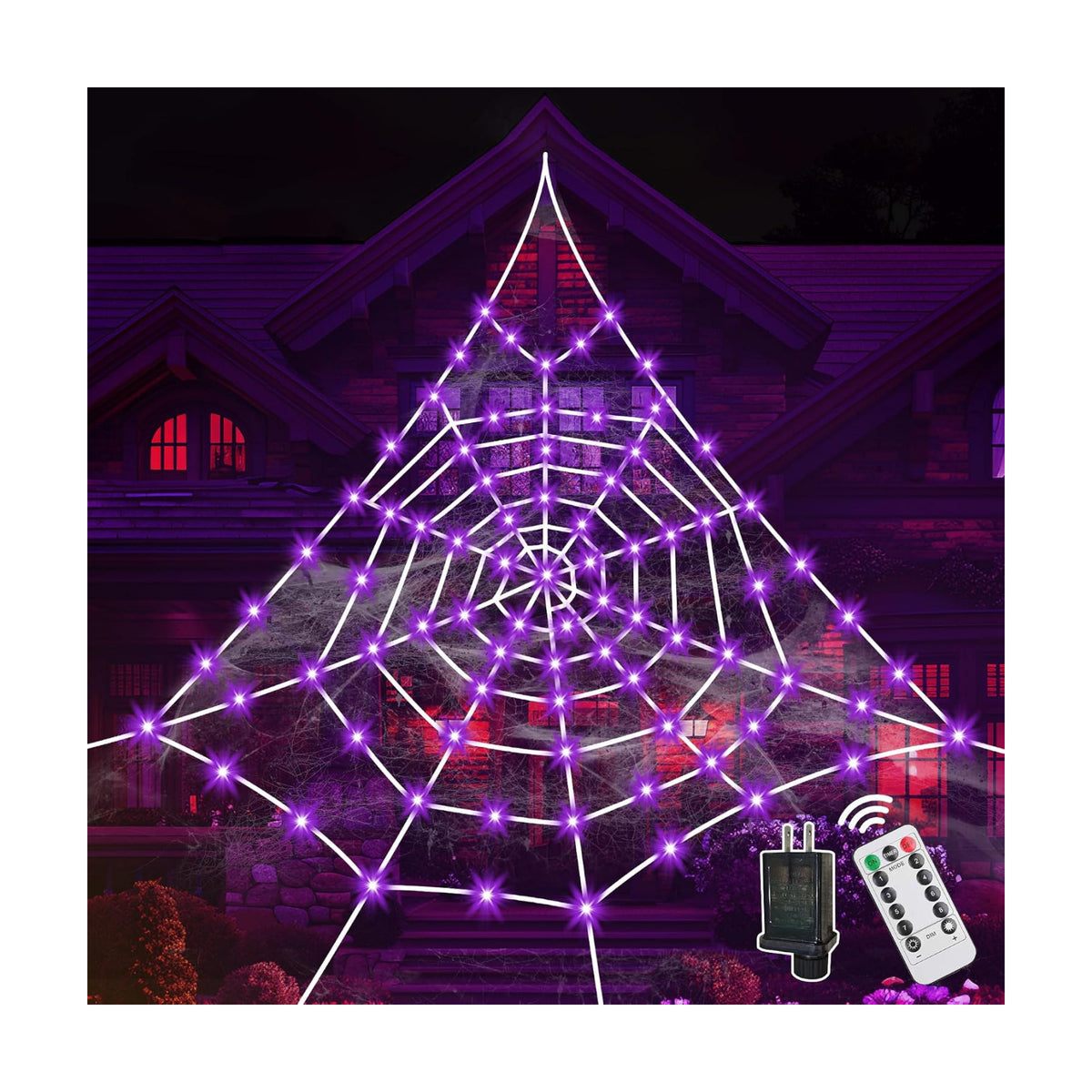Giant Spider Webs Halloween Decoration Outdoor,Halloween Spider Web for Scary Halloween Yard Decorations