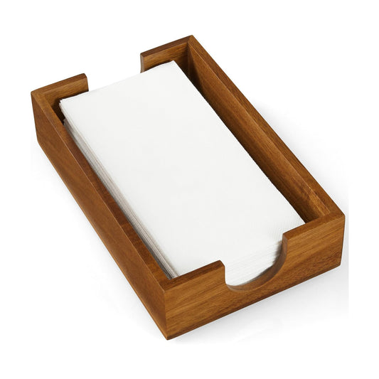 Wooden Guest Towel Holder Tray / Acacia / 9.29 x 5.71 x 2.2