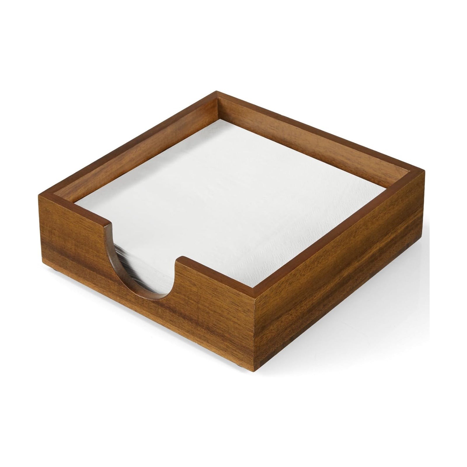 Wood Napkin Holder / Acacia / 7.32 x 7.32 x 2.2