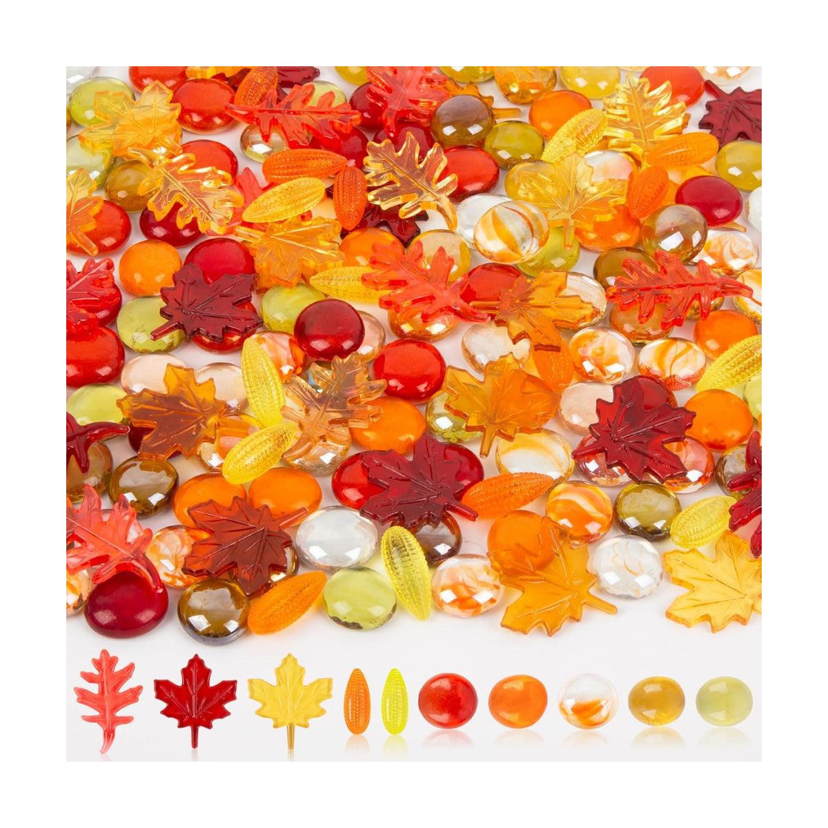 Fall Decor Sensory Bin Filler 100PCS Thanksgiving Vase Filler Acrylic Gems