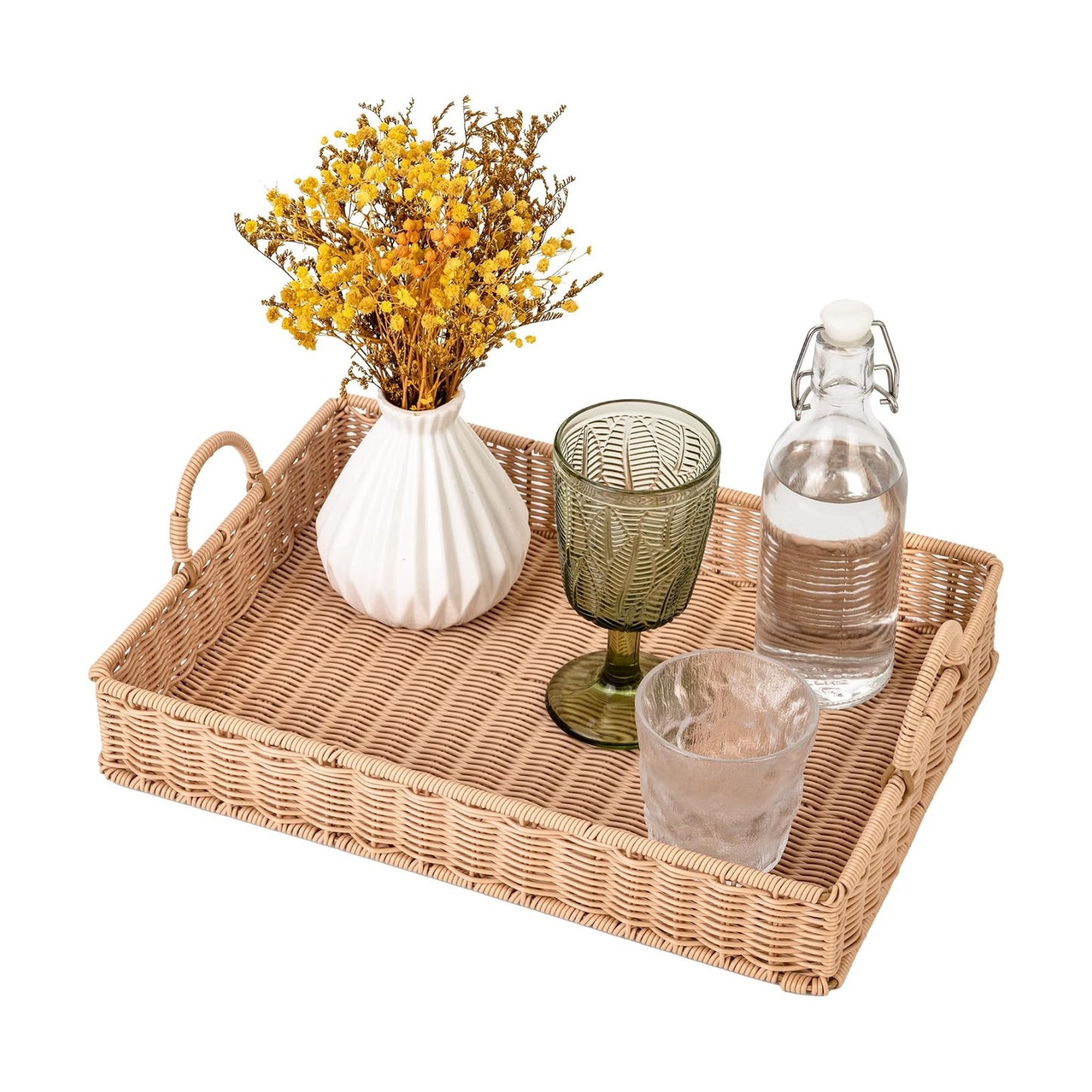 Wicker Serving Trays / Nude Color