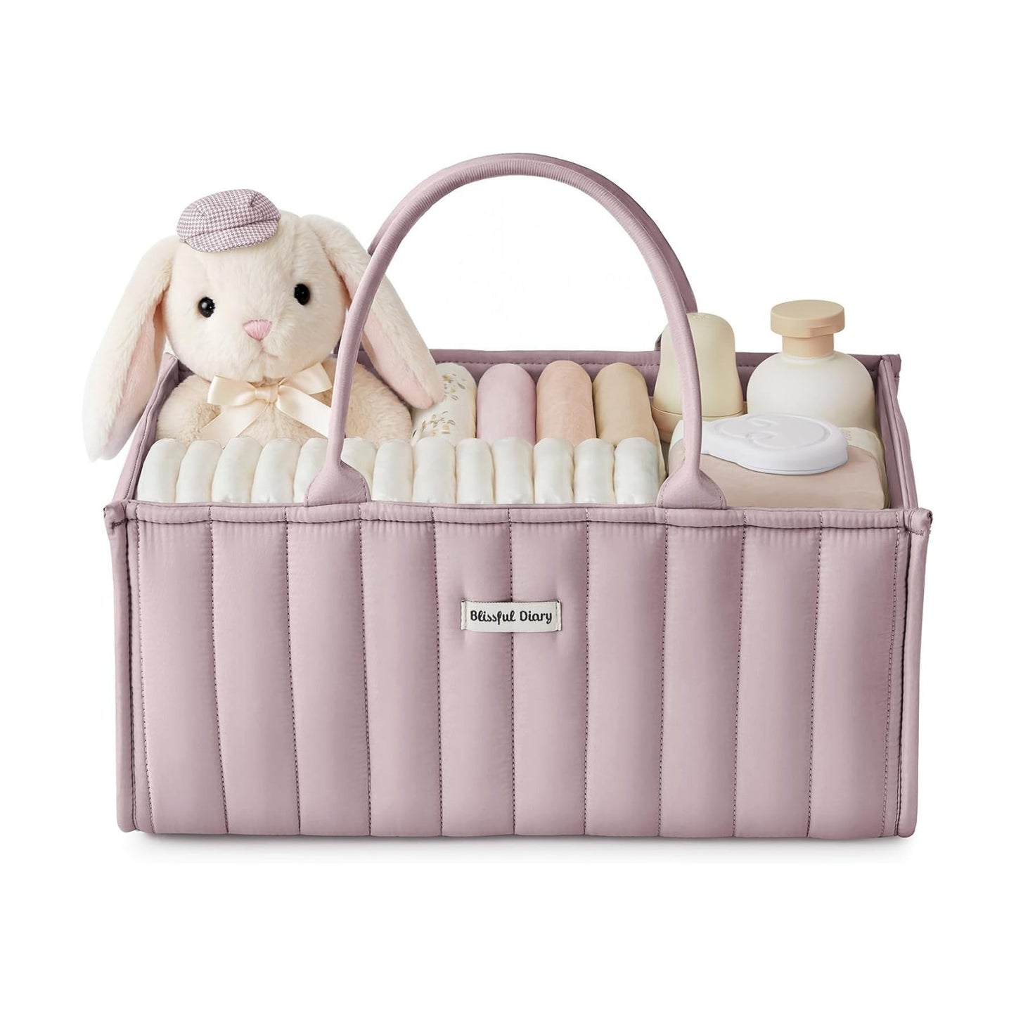 Baby Diaper Caddy Organizer / Mauve Pink