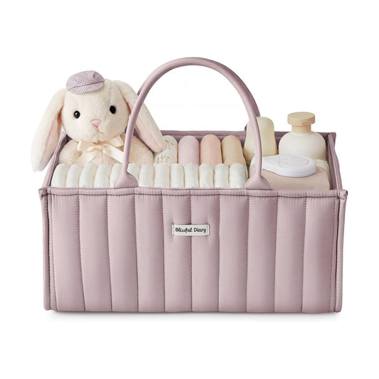 Baby Diaper Caddy Organizer / Mauve Pink