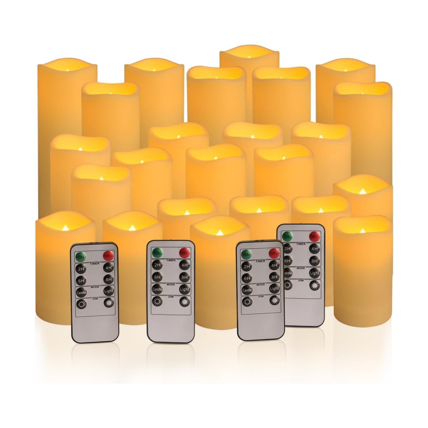 fclayvts 24-Pack LED Flameless Candles with Remote Control -Flickering Electric Candles- Timer Candles -3D Flame, for