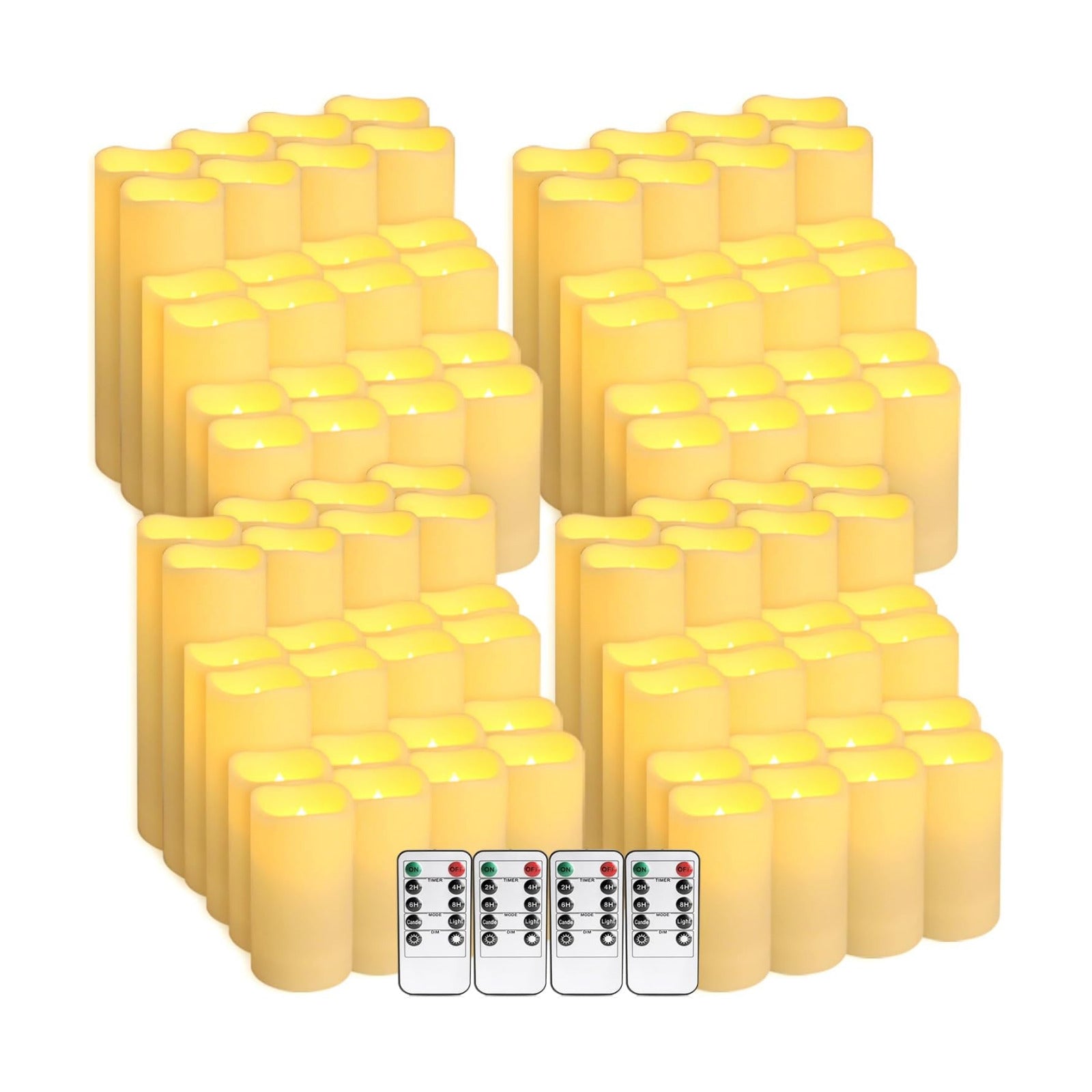 fclayvts 96-Pack LED Flameless Candles with Remote Control - Perfect for Parties, and Special Occasions(Three Sizes)