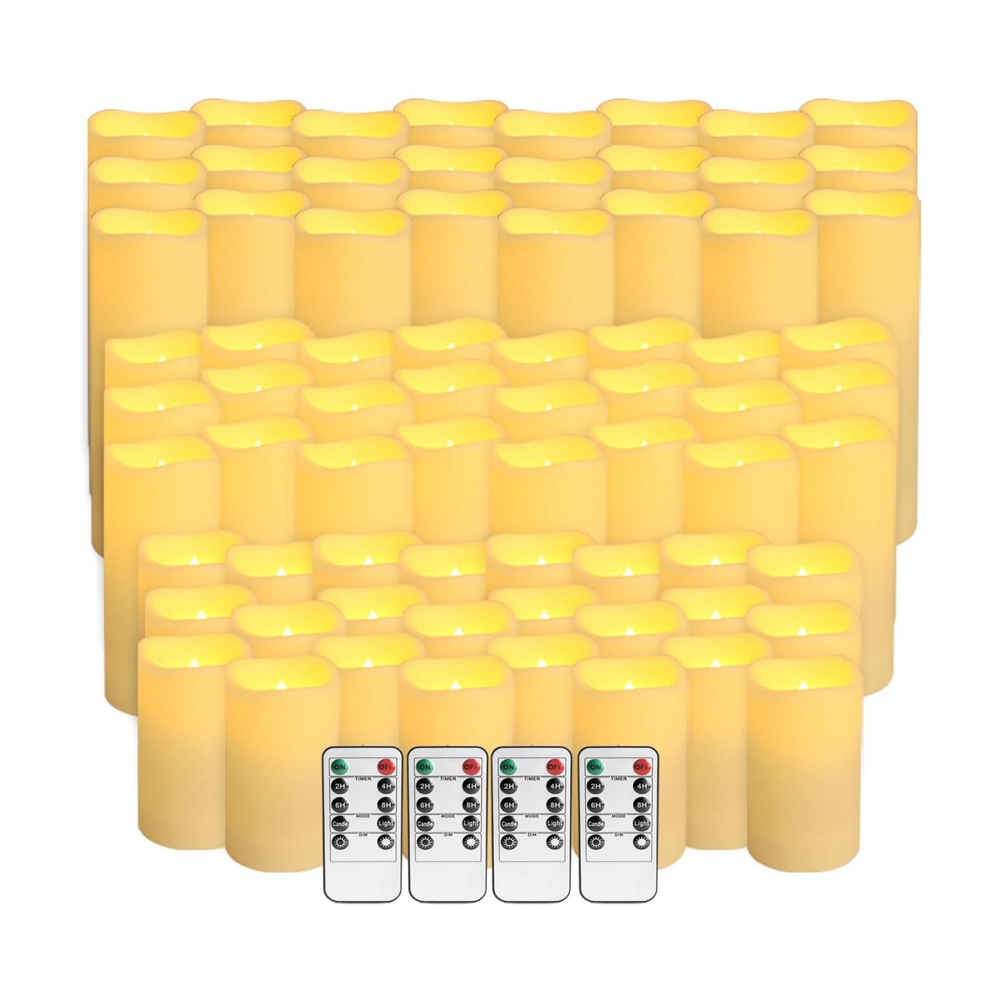 fclayvts 72-Pack LED Flameless Candles with Remote Control -Flickering Flameless Candles-Remote Timer Perfect for