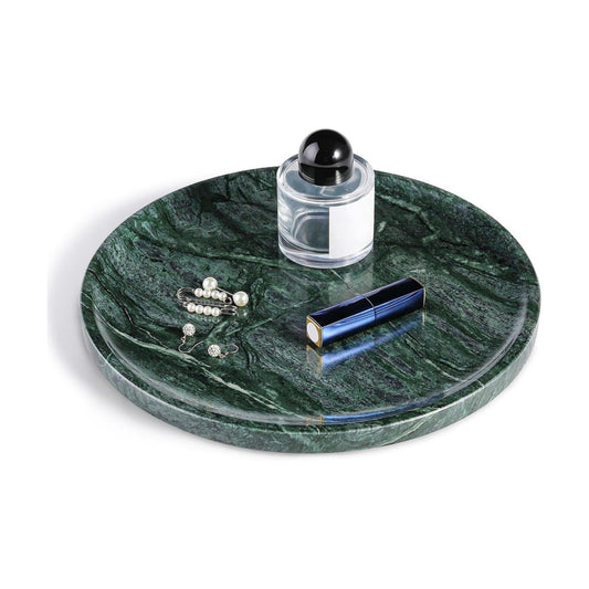 Marble Round Tray / Green / 11.8 Inch
