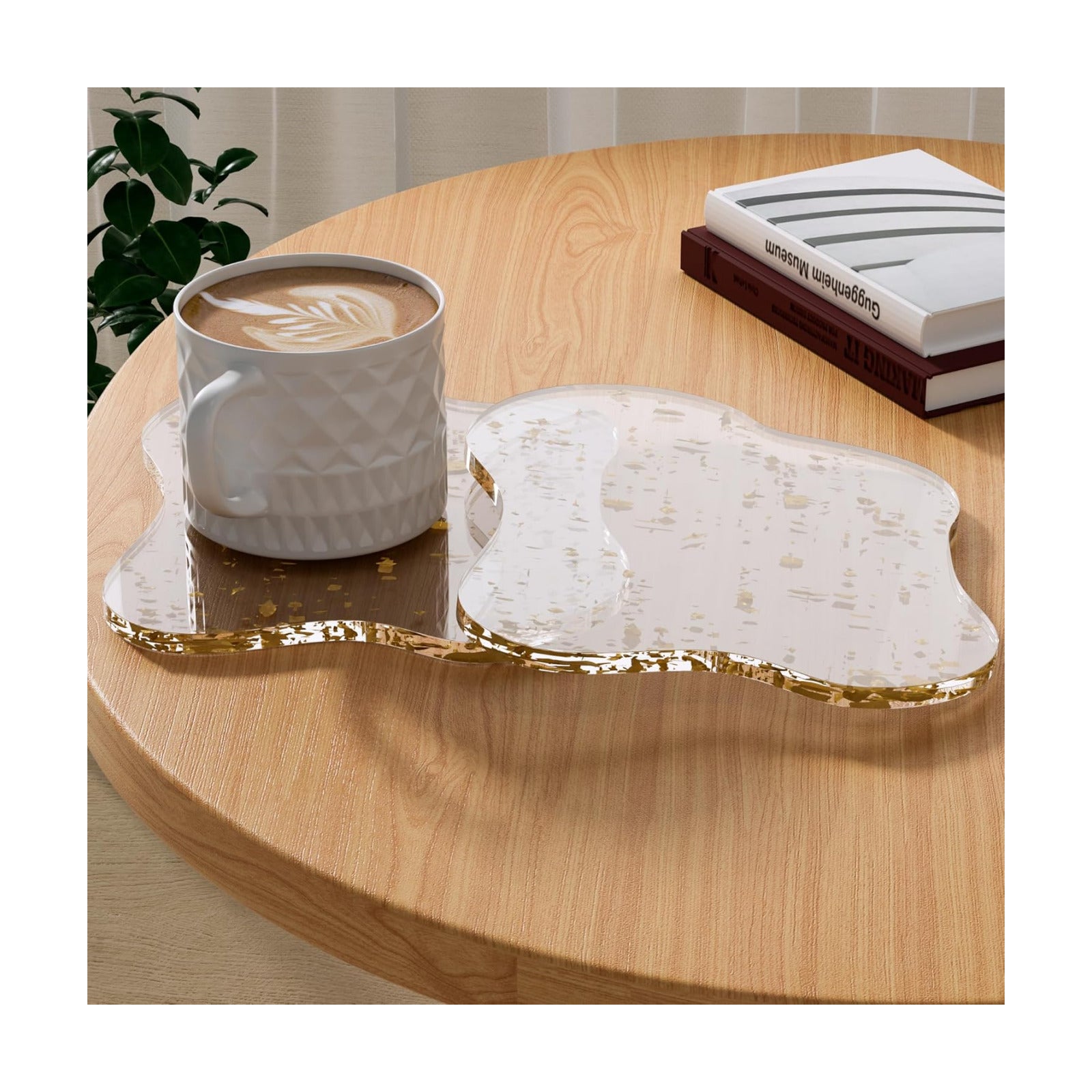 Acrylic /Set Coaster Decorative Plates / Gold / Set of 2