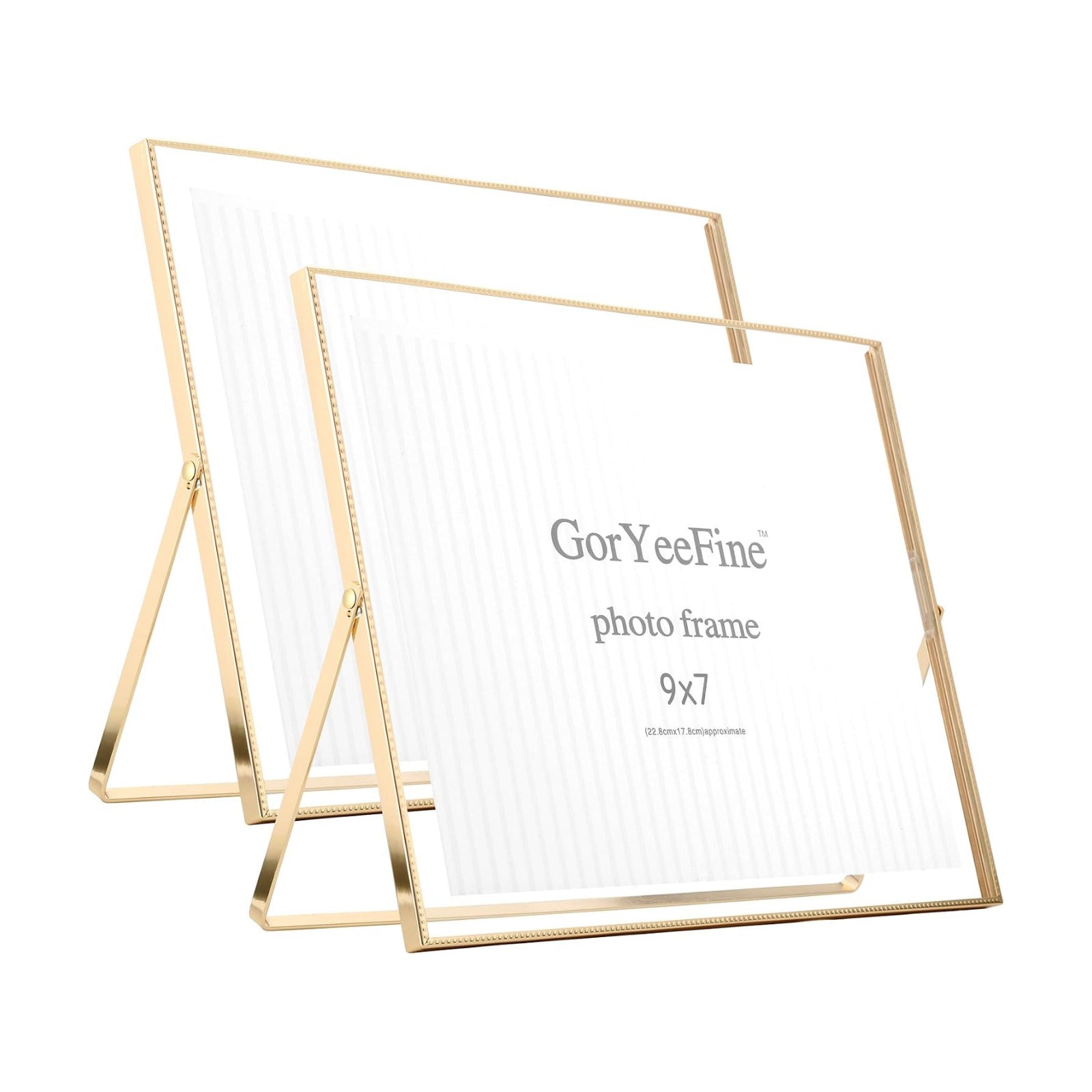 Gold Floating Picture Frame 8x10'' Set of 2(Horizontal), For Photo 9x7'', 8x6'', 7x5'',Tabletop Shelf Photo Frame,Home