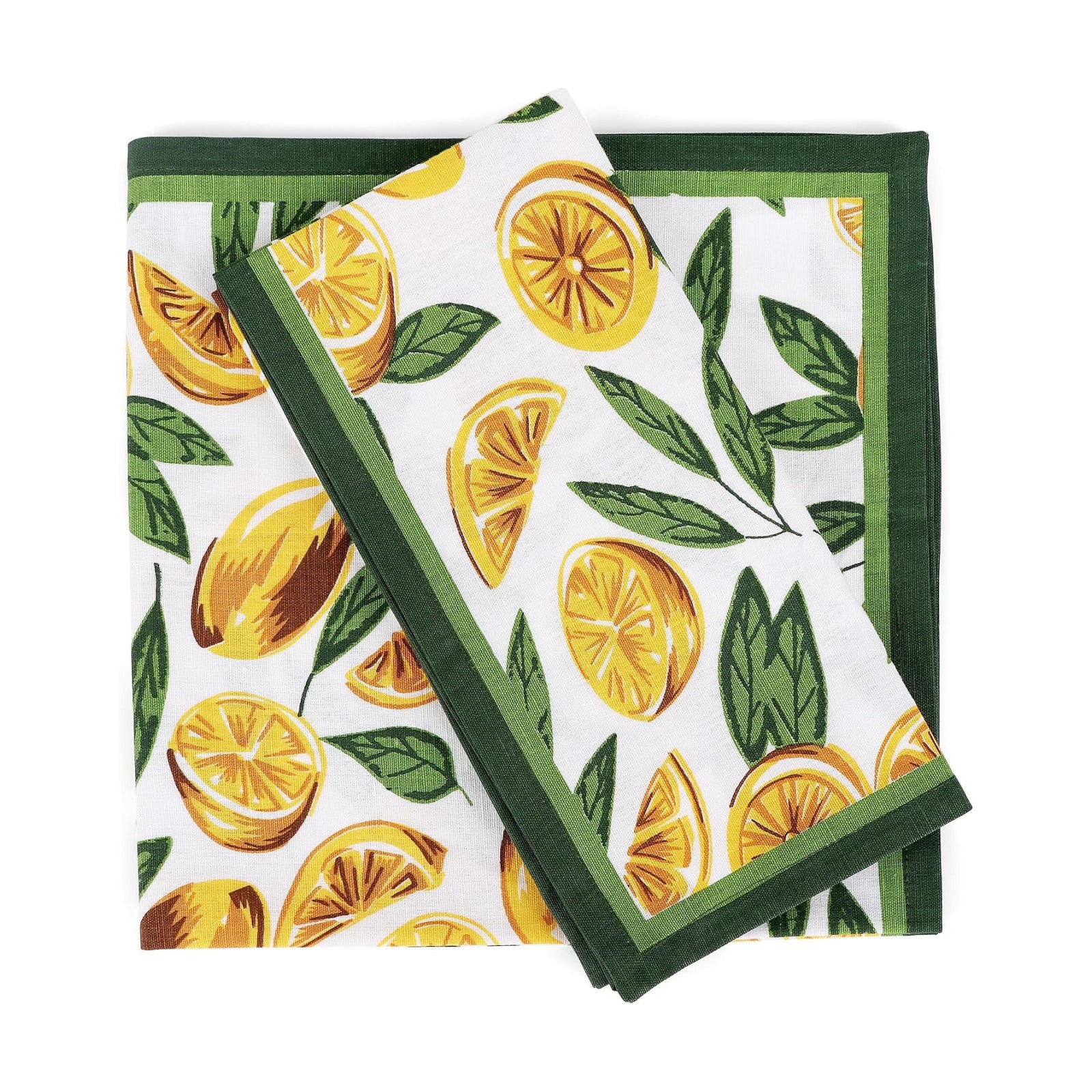 NATURALCRAFT Cloth Napkins Set of 12 Cotton Linen20x20 inch Cut Lemon Print | Washable Reusable Fabric Soft Durable