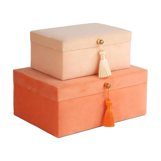 Velvet Jewelry Boxes Decorative Boxes / Orange