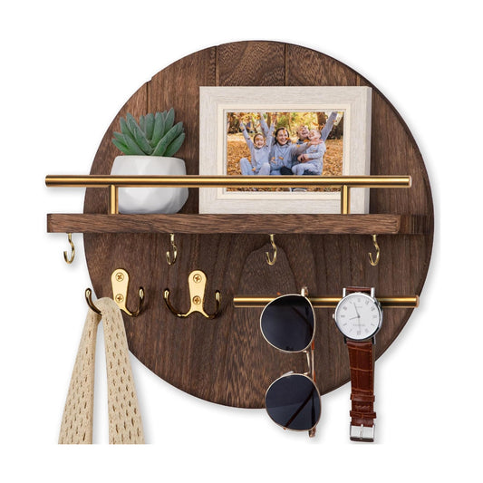 Rustic Mail Organizer / Brown&gold / 11.8 Inch