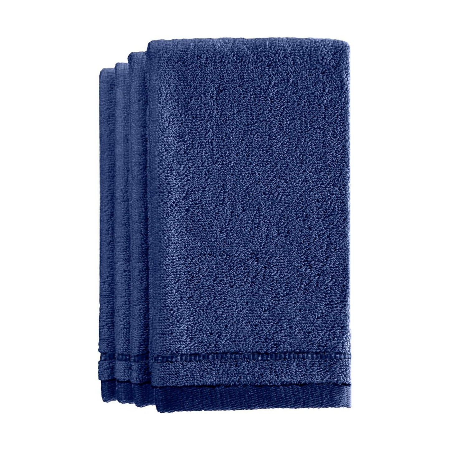 Creative Scents Cotton Fingertip Towels Set Blue - 4 Pack - 11 x 18 Inches Decorative Small Extra-Absorbent and Soft