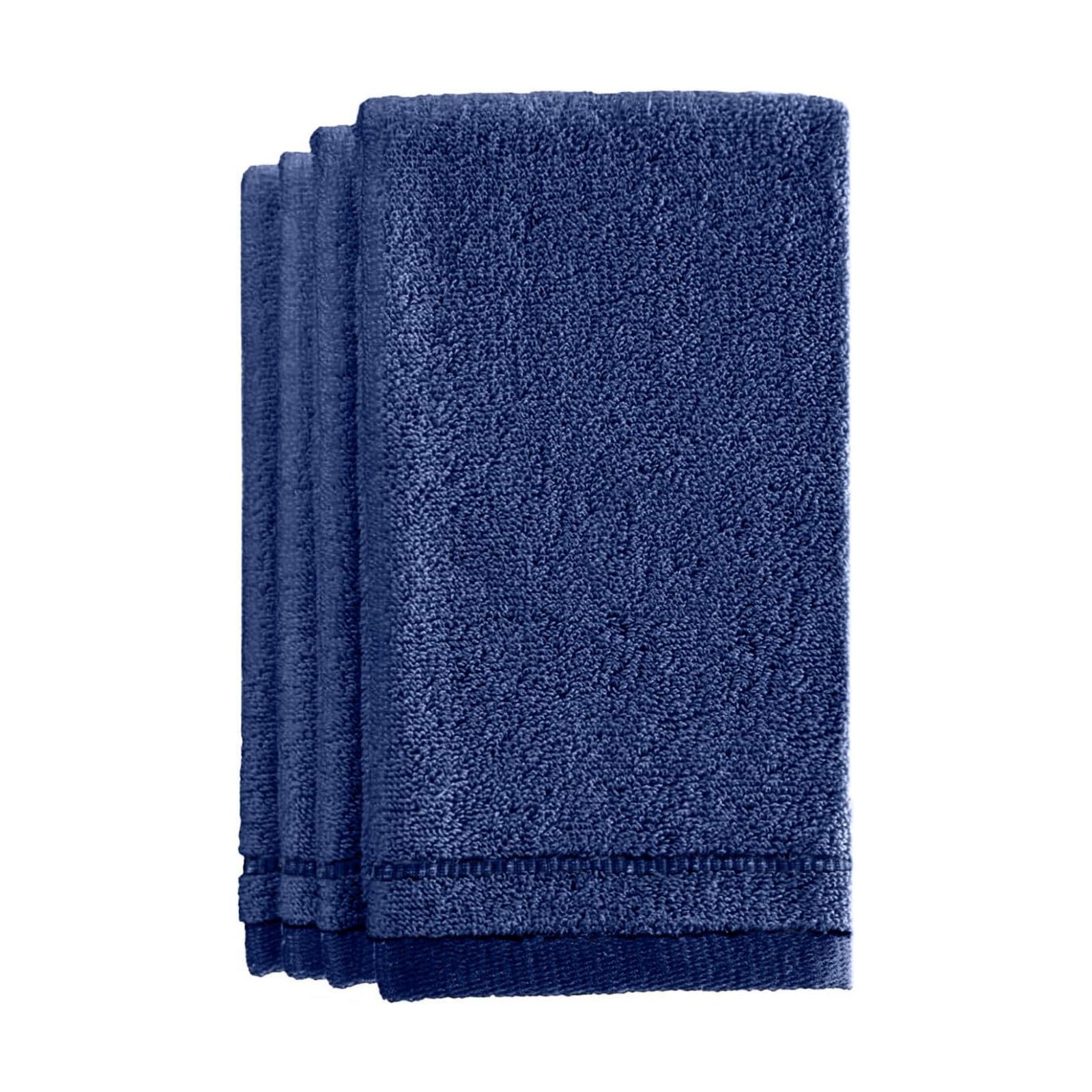 Creative Scents Cotton Fingertip Towels Set Blue - 4 Pack - 11 x 18 Inches Decorative Small Extra-Absorbent and Soft