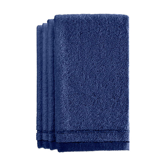 Creative Scents Cotton Fingertip Towels Set Blue - 4 Pack - 11 x 18 Inches Decorative Small Extra-Absorbent and Soft