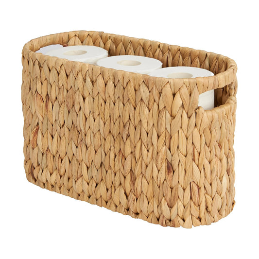 Water Hyacinth Wicker Storage Holder Toilet Paper / Natural / for 6 Rolls