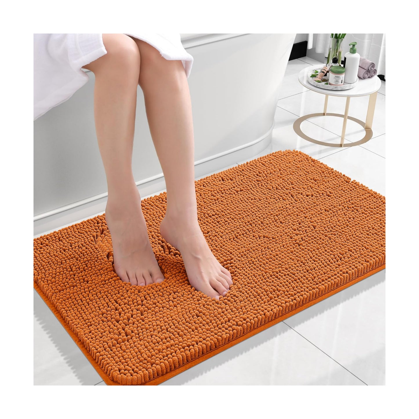 OLANLY Small Bathroom Rugs 24x16, Extra Soft Absorbent Chenille Bath Rugs, Rubber Backing Quick Dry, Machine Washable