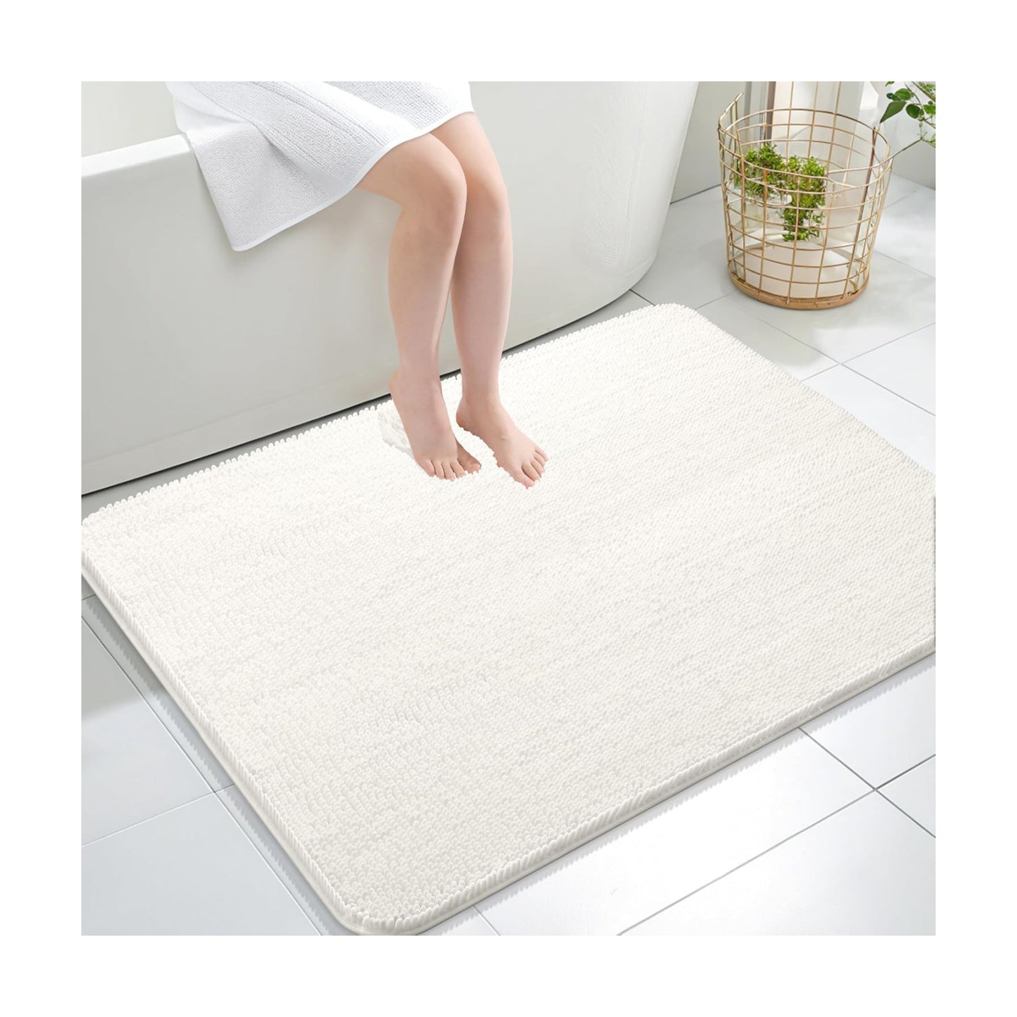 OLANLY Large Bathroom Rugs 40x32, Extra Soft Absorbent Chenille Bath Rugs