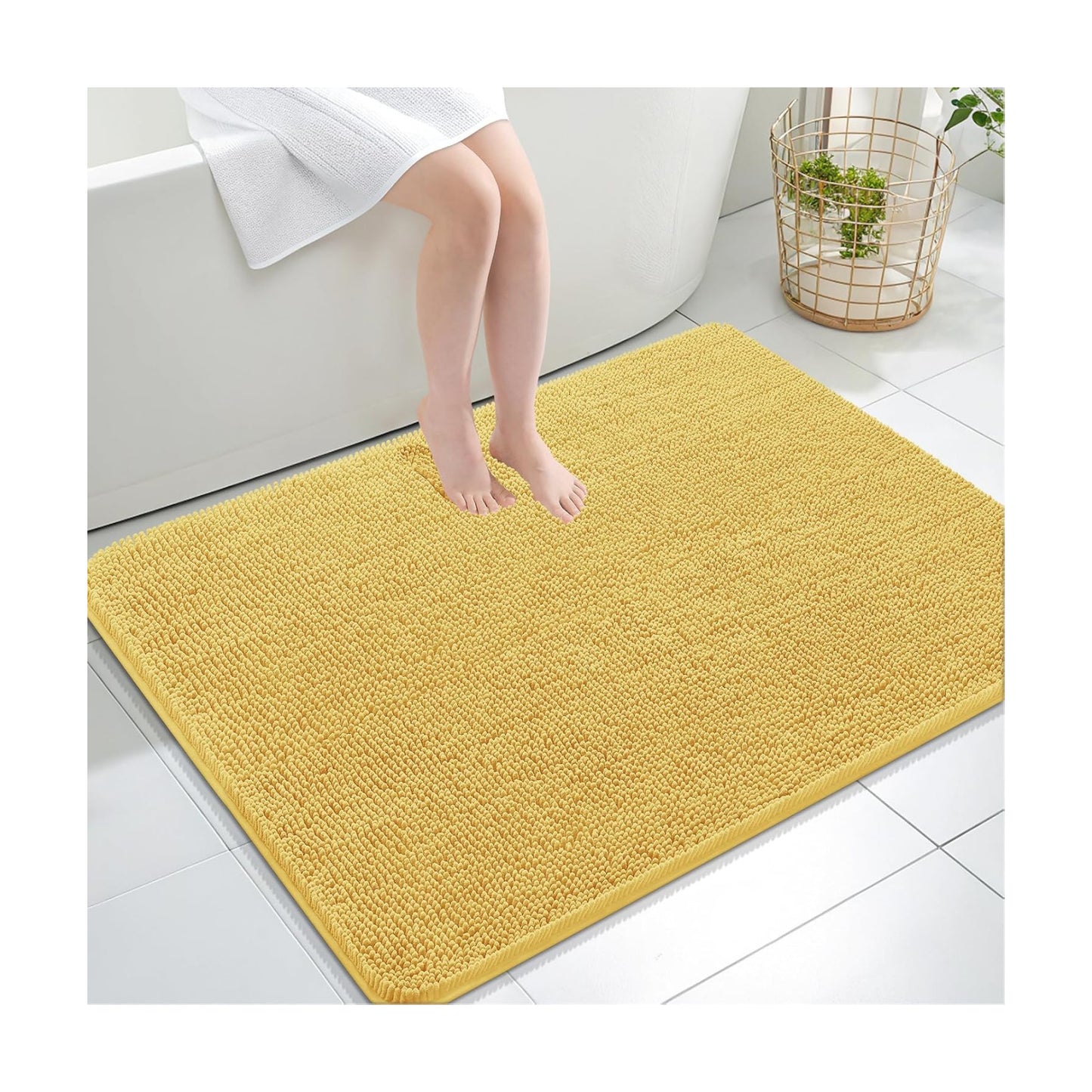 OLANLY Large Bathroom Rugs 40x32, Extra Soft Absorbent Chenille Bath Rugs