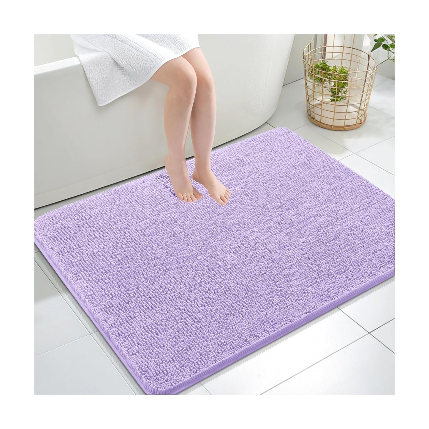 OLANLY Large Bathroom Rugs 40x32, Extra Soft Absorbent Chenille Bath Rugs