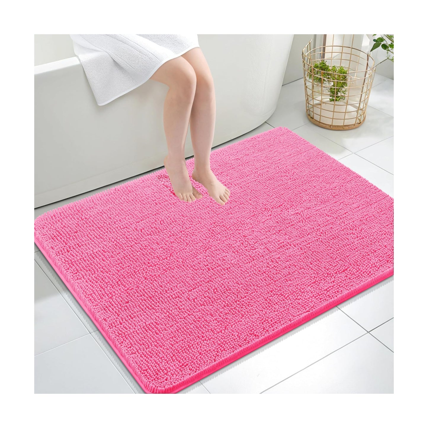 OLANLY Large Bathroom Rugs 40x32, Extra Soft Absorbent Chenille Bath Rugs