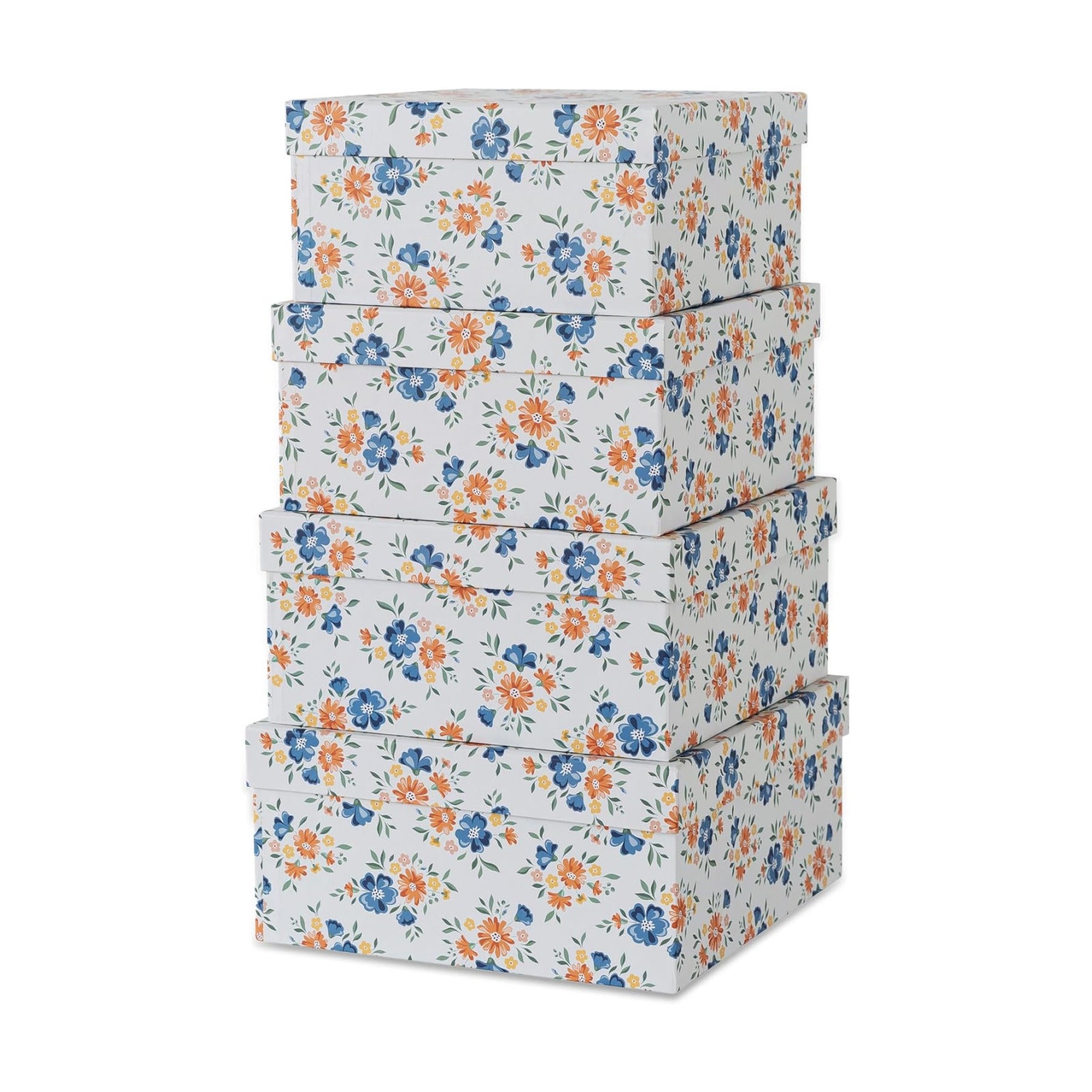 Decorative Square Boxes / Harvest Bloom / Set of 4