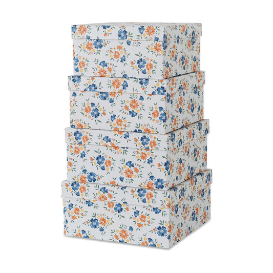 Decorative Square Boxes / Harvest Bloom / Set of 4