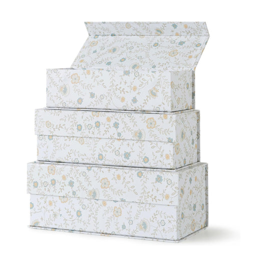 Memory Keepsake Boxes / Ivory Lace / Set of 3