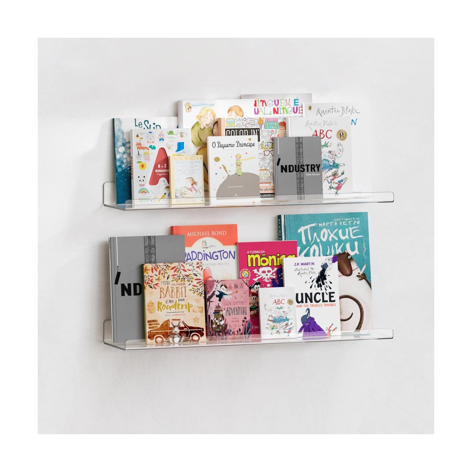 upsimples 23.6" Acrylic Shelves for Wall Storage and Organizer, 2 Pcs
