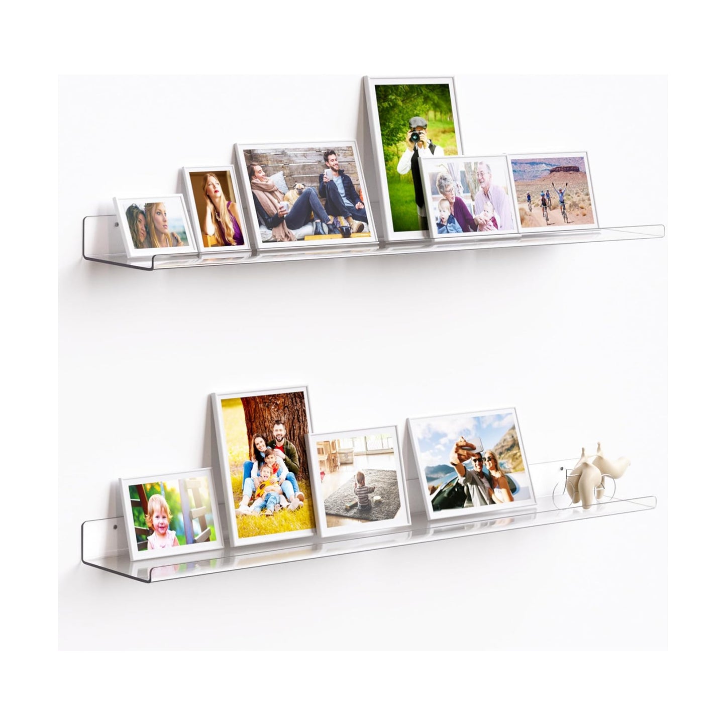 upsimples 35.5" Acrylic Shelves for Wall Storage and Organizer, 2 Pcs