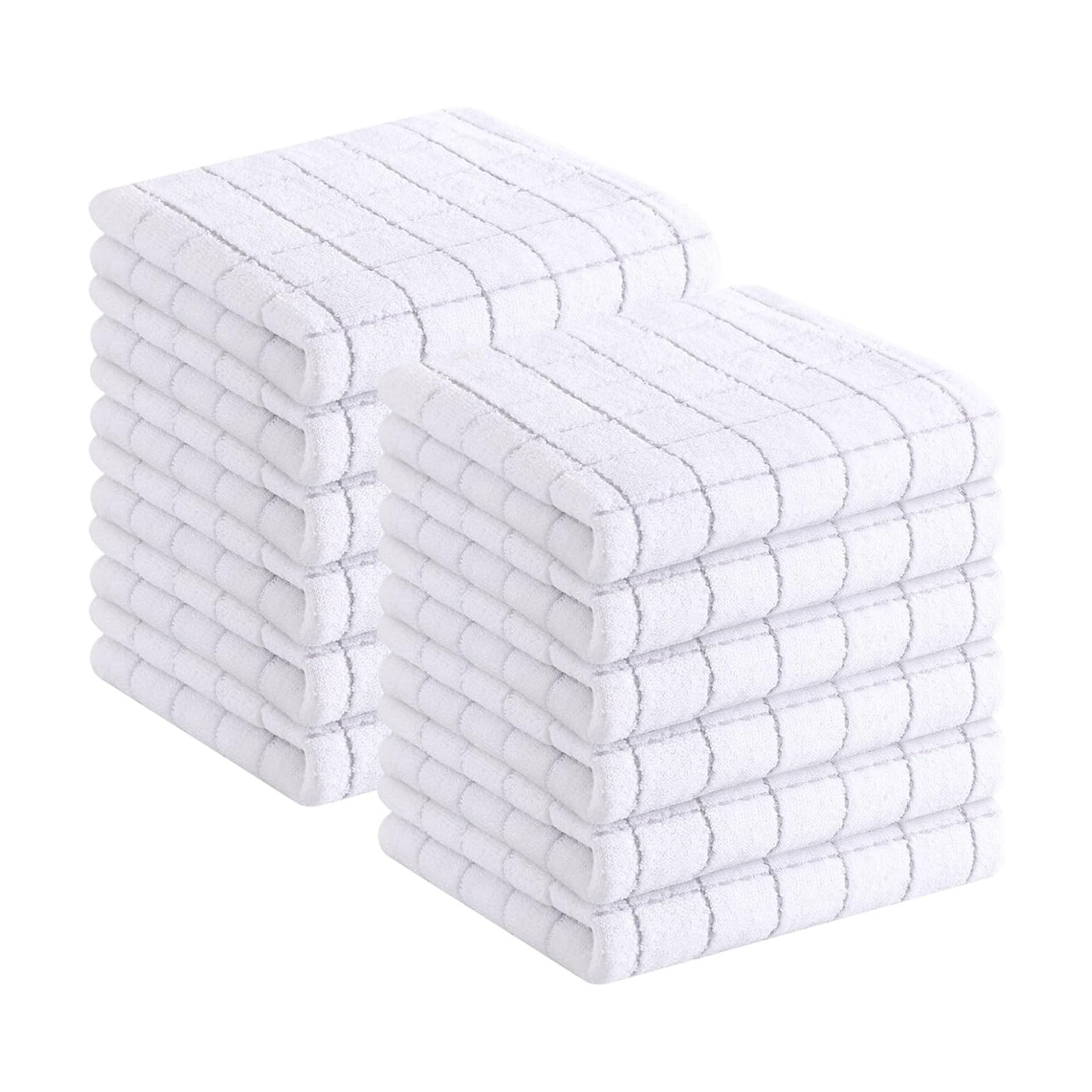 Homaxy 100% Cotton Terry Kitchen Towels, 12 Pack, White | Ultra Soft and Absorbent Dish Towels for Kitchen, Suitable